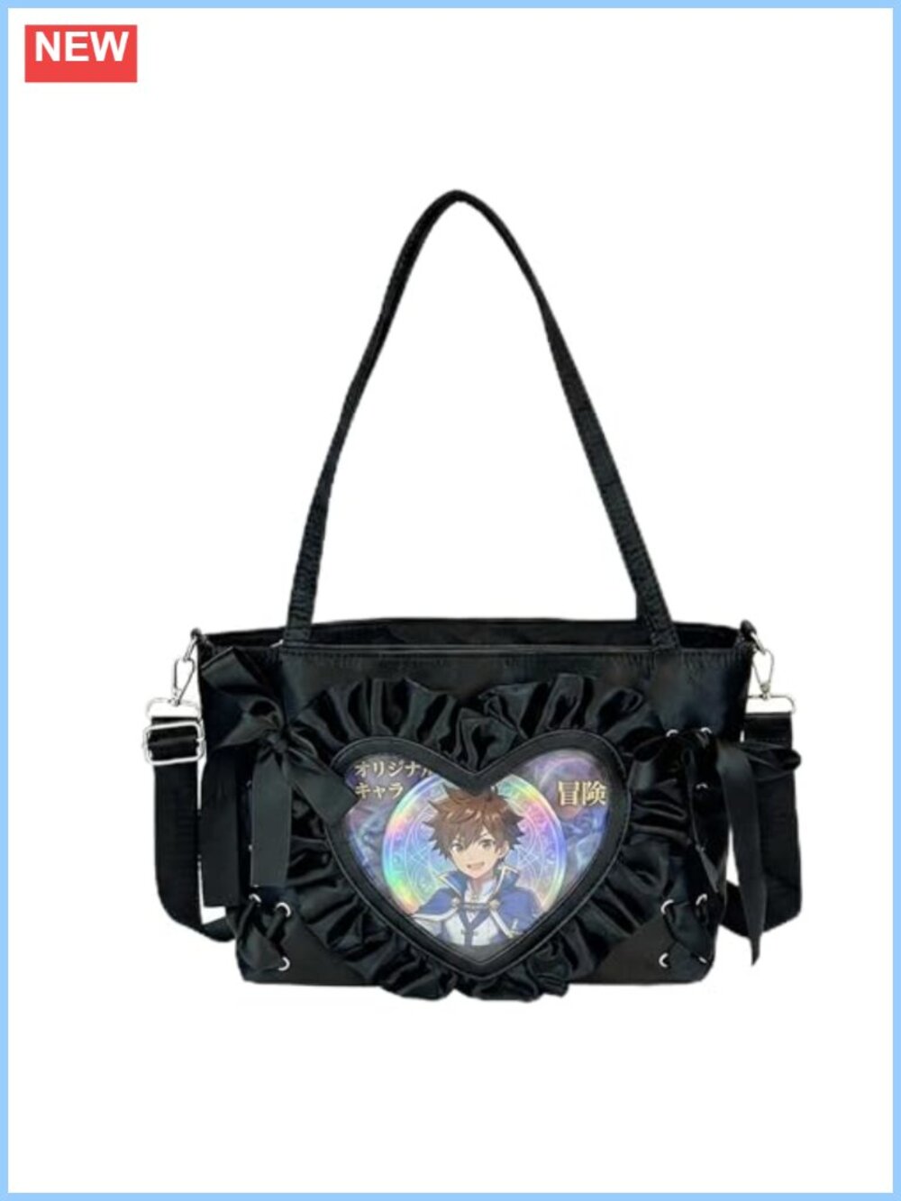 Heart Lace Itabag Shoulder Crossbody Bag JK Anime Display Purse
